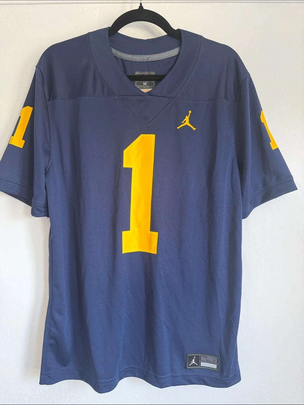#1 Michigan Wolverines Jordan Brand Game Jersey - Navy Mediu